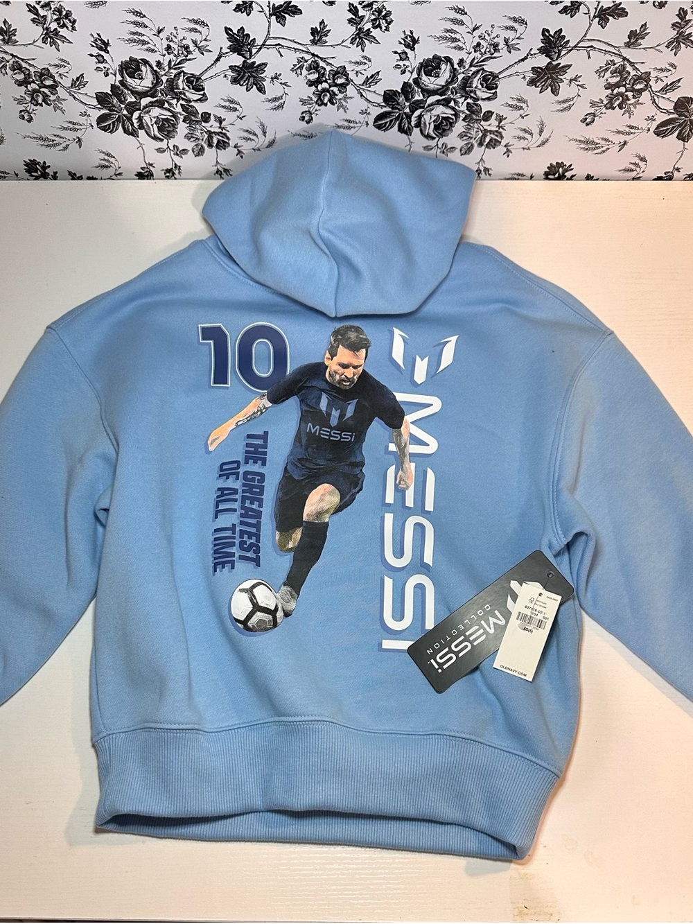 Old Navy Light Blue Messi Graphic Hoodie with Number 10